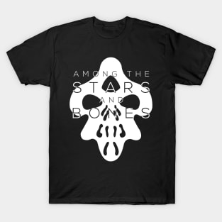 Among the Stars and Bones White Transparent Logo T-Shirt